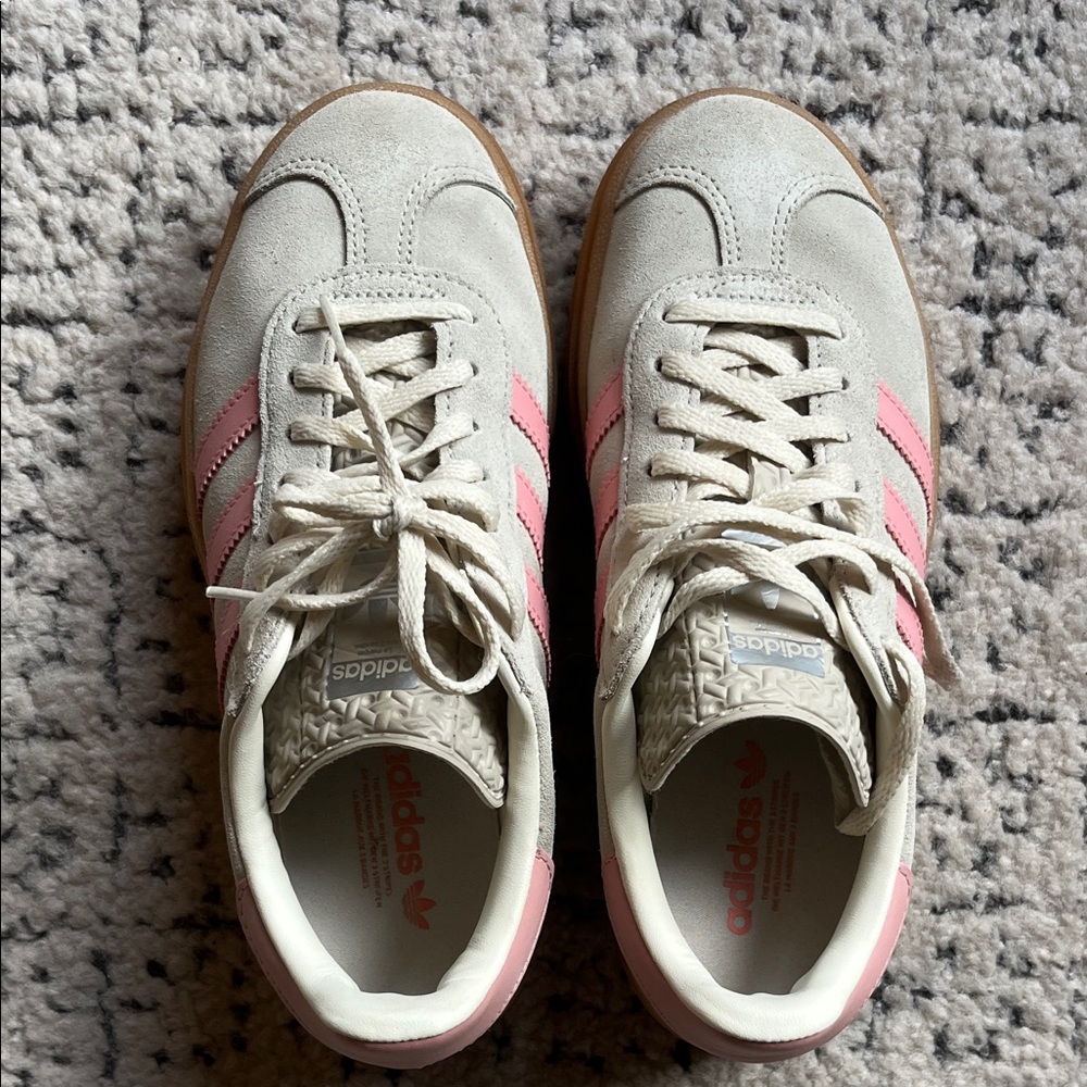 Adidas Cream and Pink Platform Sneakers - Picture 7 of 7